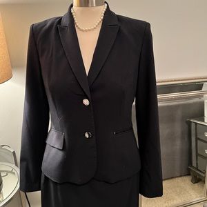 Calvin Klein navy skirt suit